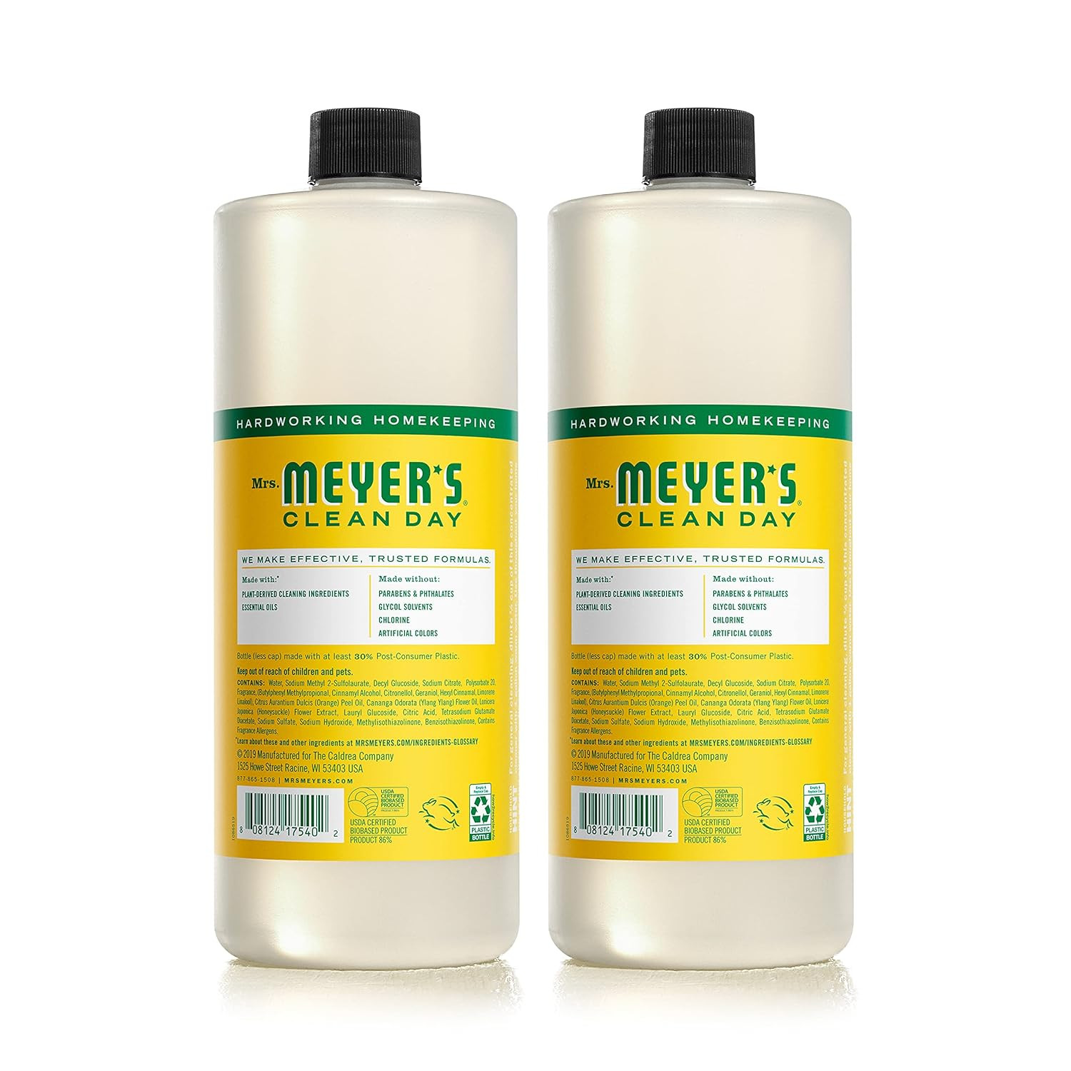 2 Pack Mrs. Meyer’s Clean Day Multi-Surface Cleaner Concentrate Honeysuckle 32oz