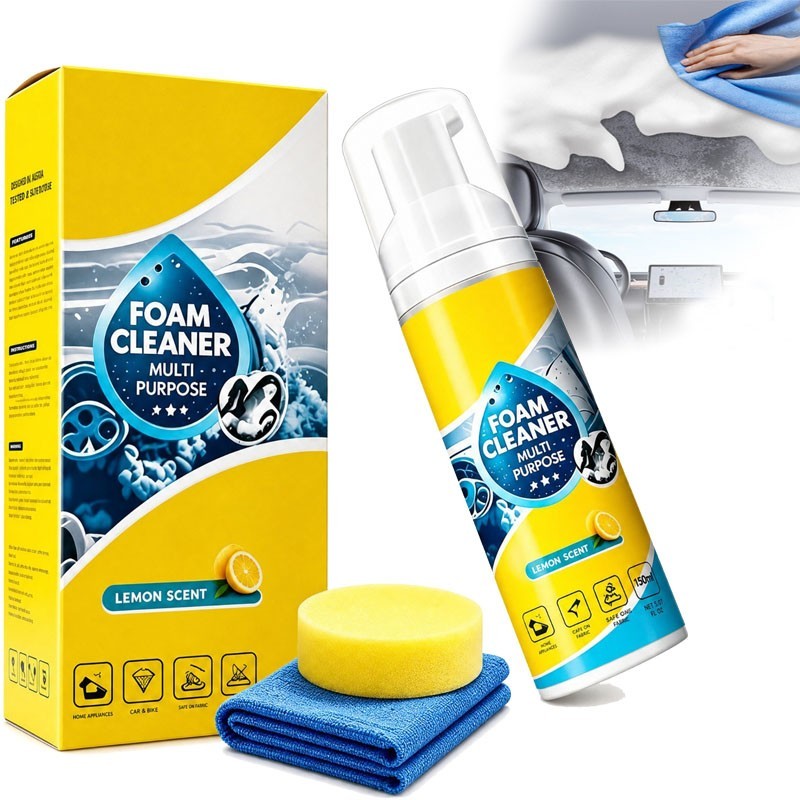 4-in-1 Multi-Enzyme Foam Cleaner, All-Purpose Spray 5oz with Sponge & Towel