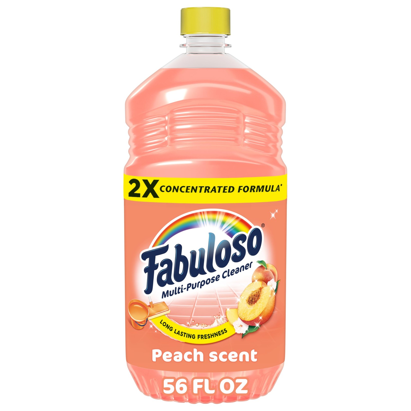 Fabuloso 2X Multi-Purpose No Rinse Floor Cleaner Liquid Peach Scent 56oz