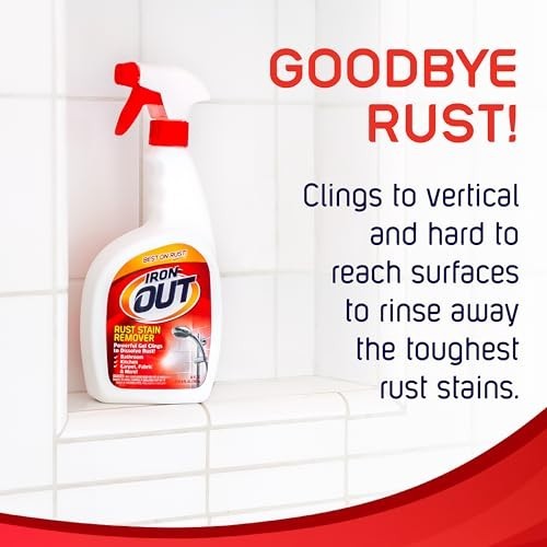 Iron OUT Spray Gel Rust Stain Remover, Remove and Prevent Rust Stains in white 1
