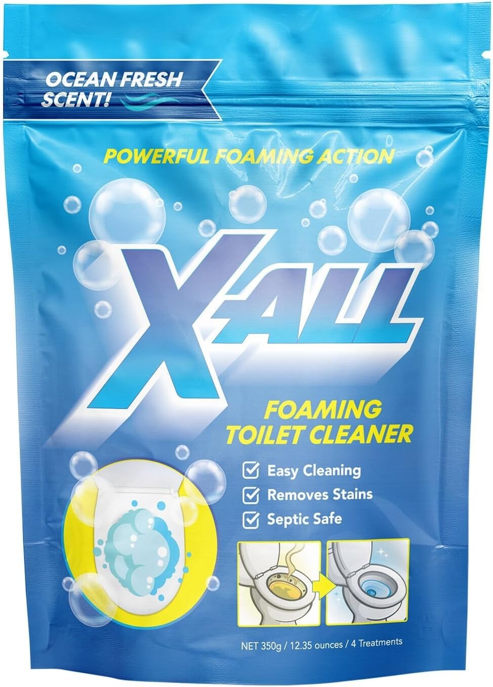 Deep Clean Your Toilet Effortlessly – 2 Pack Foaming Cleaner Powder, Fresh Scent
