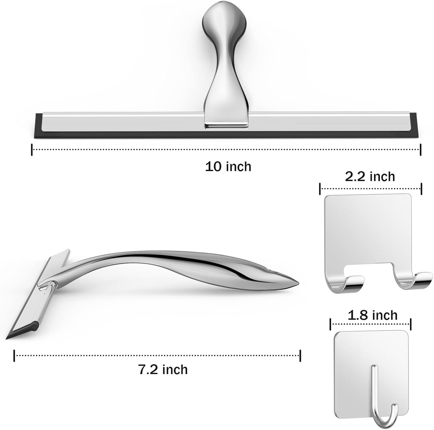 10-Inch Shower Squeegee for Shower Glass Doors, Mirrors, Tiles & Car Windows