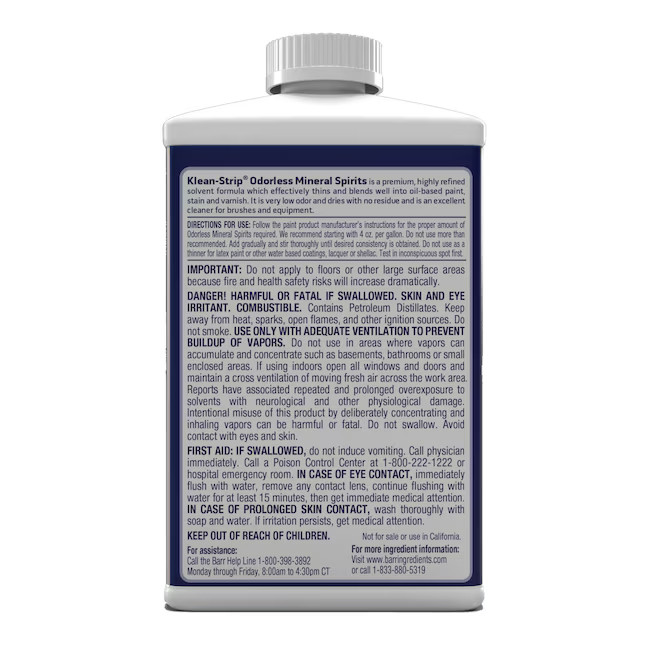 Klean Strip 32 -fl oz Fast to dissolve Odorless mineral spirits