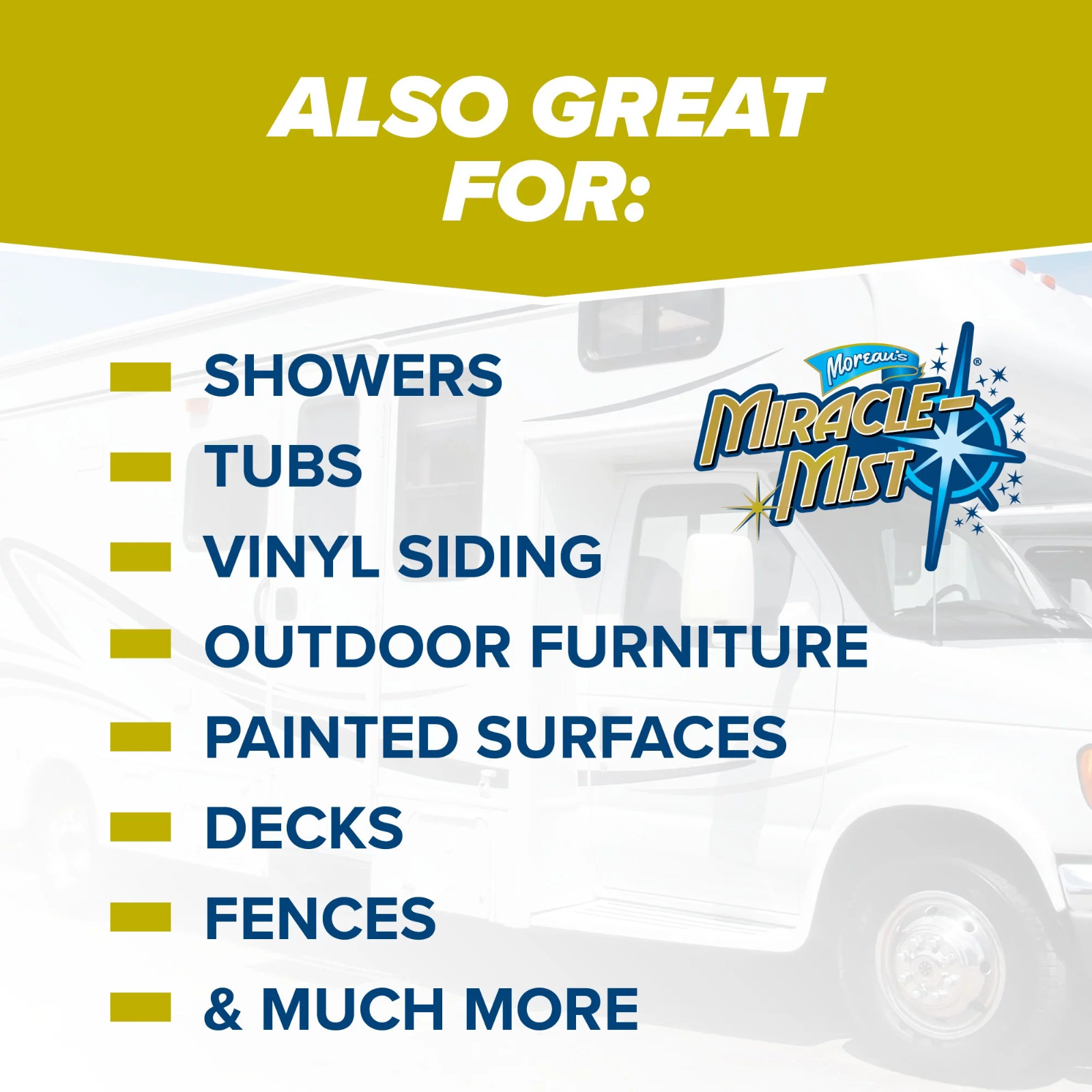 Miraclemist Instant, Mold and Mildew Spray Remover for RV and Boat’S Exterior an