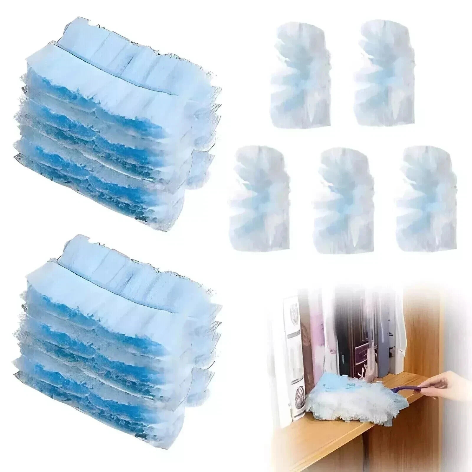 30 Pieces Duster Refills Disposable Duster Refills Compatible for Swiffer, Blue