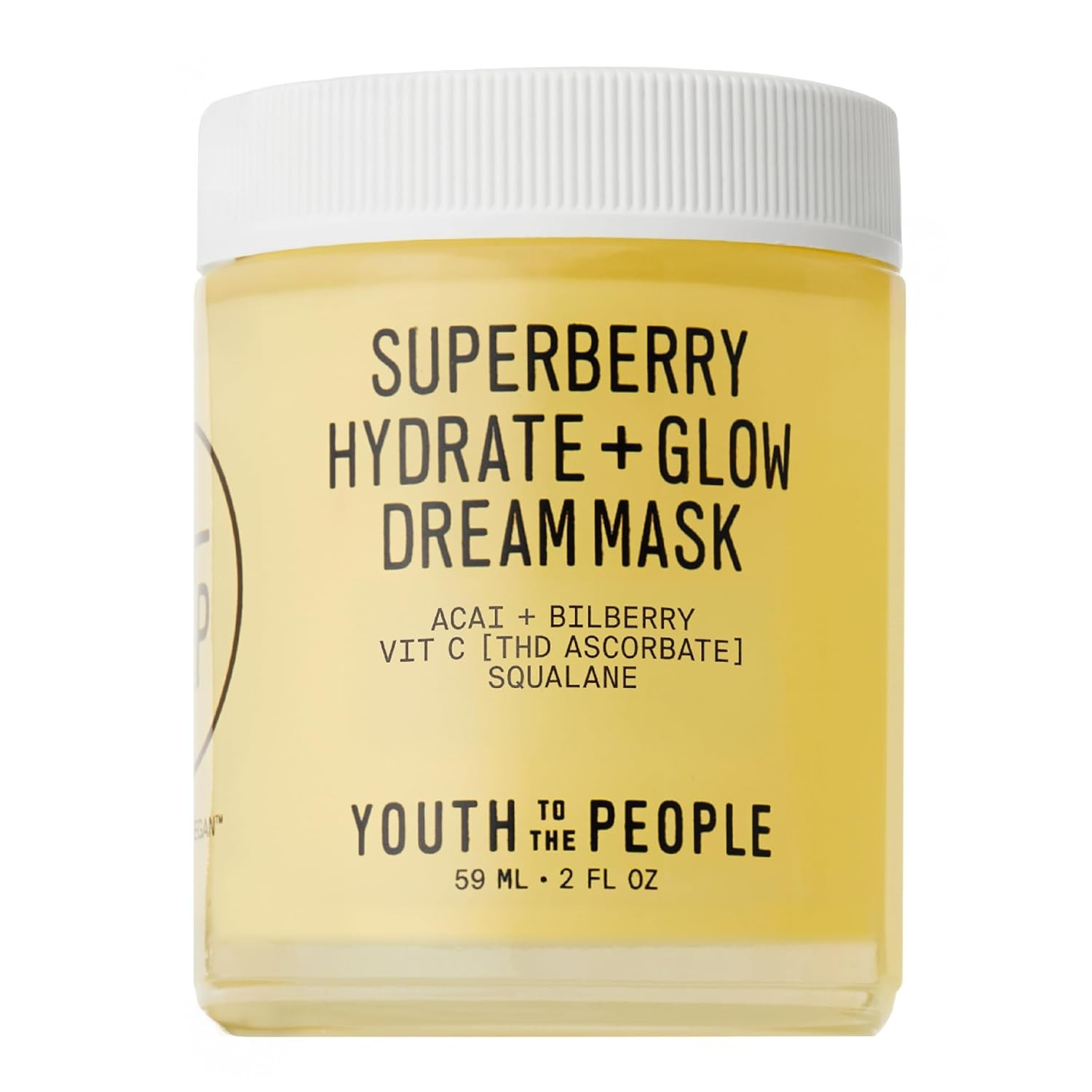 Youth To The People Superberry Hydrate + Glow Dream Mask – Hyaluronic Acid, Sq