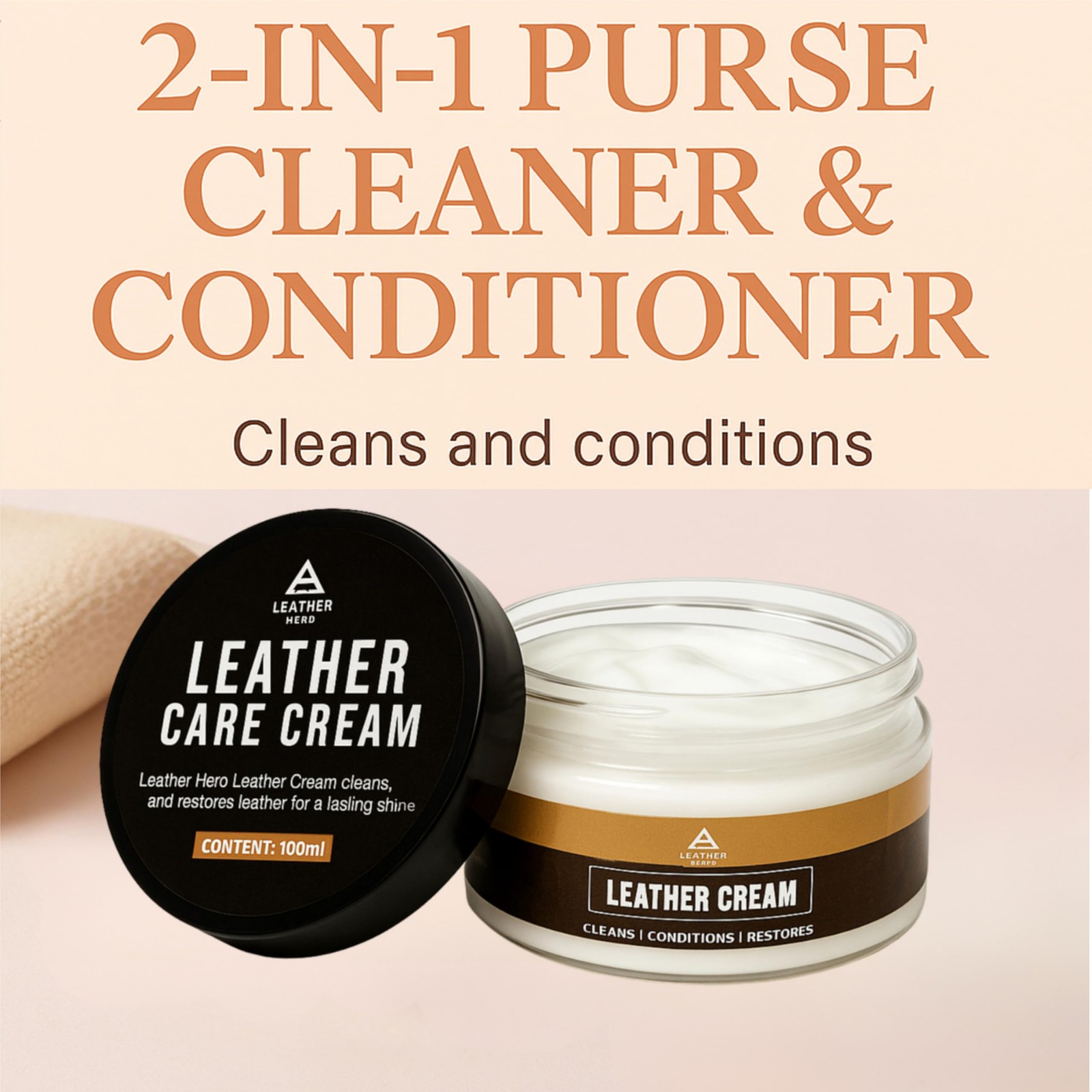 2-in-1 Purse Cleaner & Conditioner – Leather Cream for Handbags, Designer Bag…