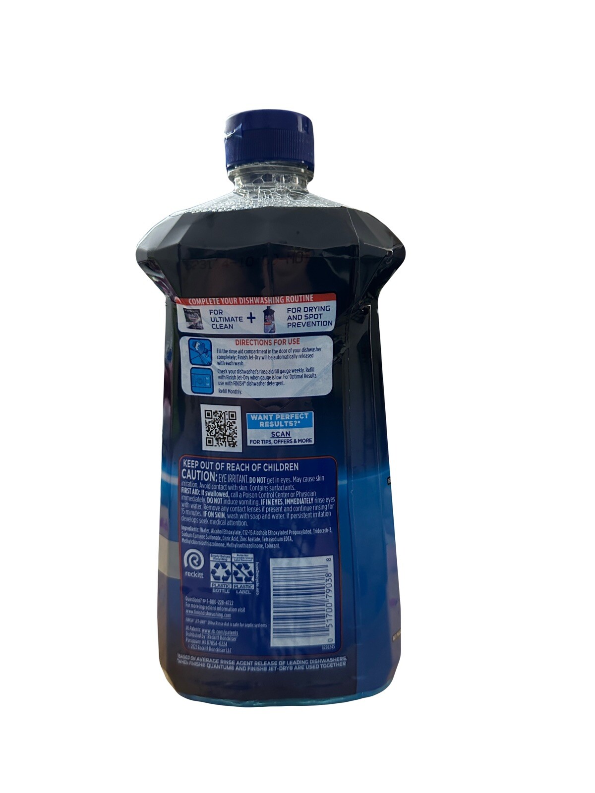 Finish Jet-Dry Ultra Rinse Aid Dishwasher Rinse & Drying Agent 3 In 1(32fl oz.)