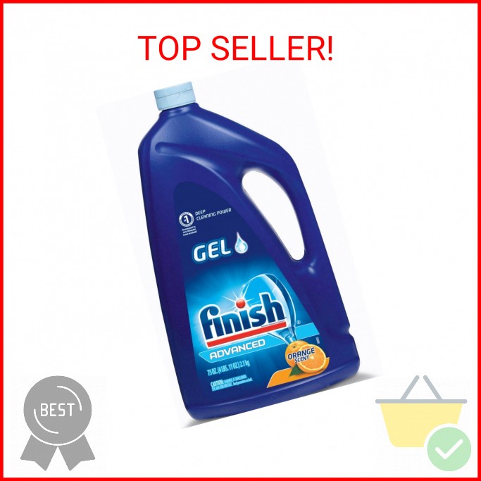 Finish Gel Liquid Dishwasher Detergent, Advanced Deep Cleaning Power Dish Soap,
