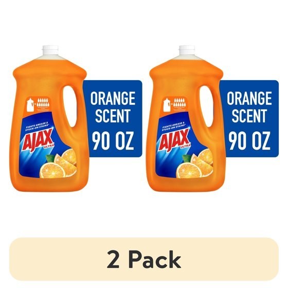 2pk Ajax Ultra Triple Action, Dishwashing Liquid Dish Soap, Orange 90 fl oz