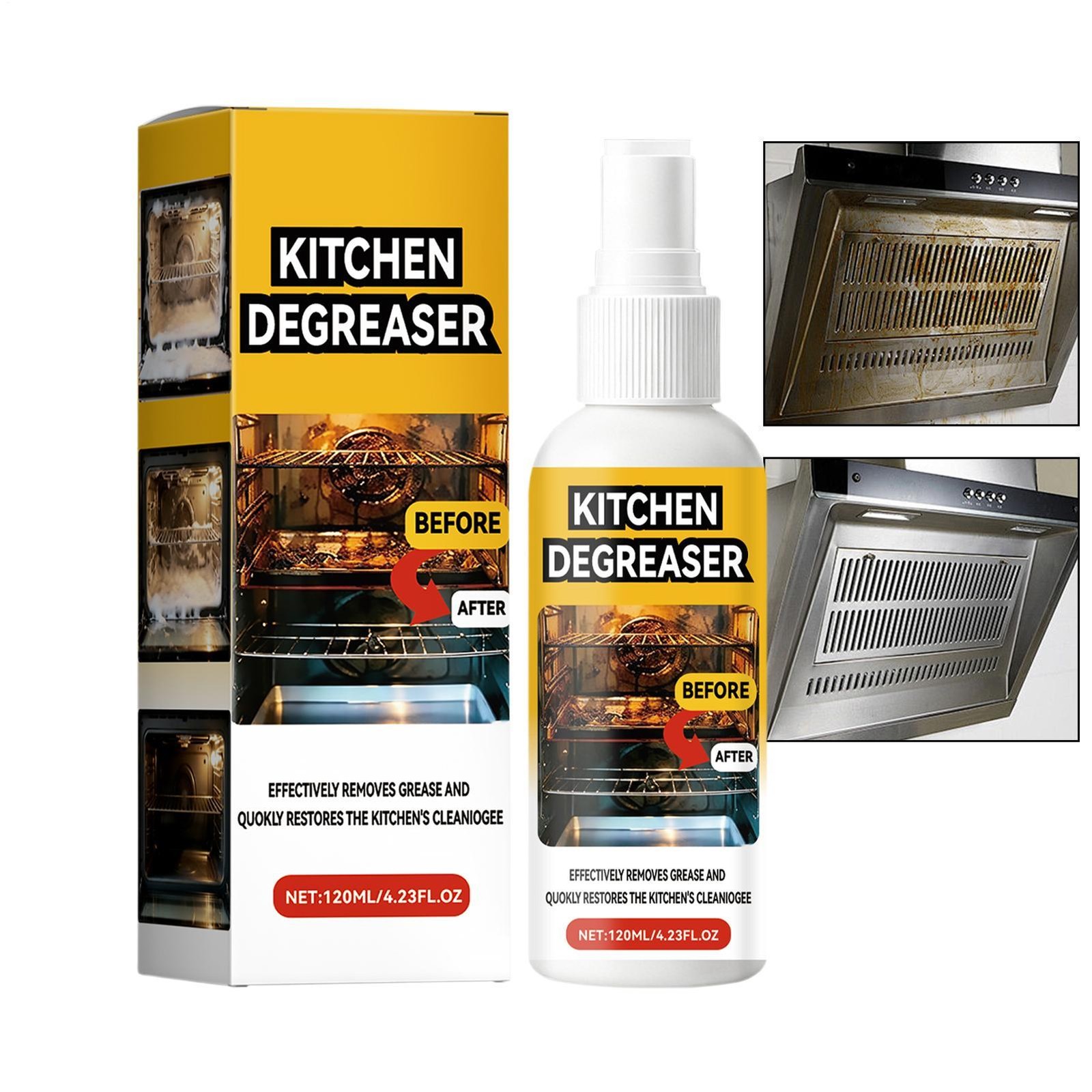 Kitchen Degreaser Heavy Duty Cleaning Stain Remover 120ml Oven Grill Oil Cleaner