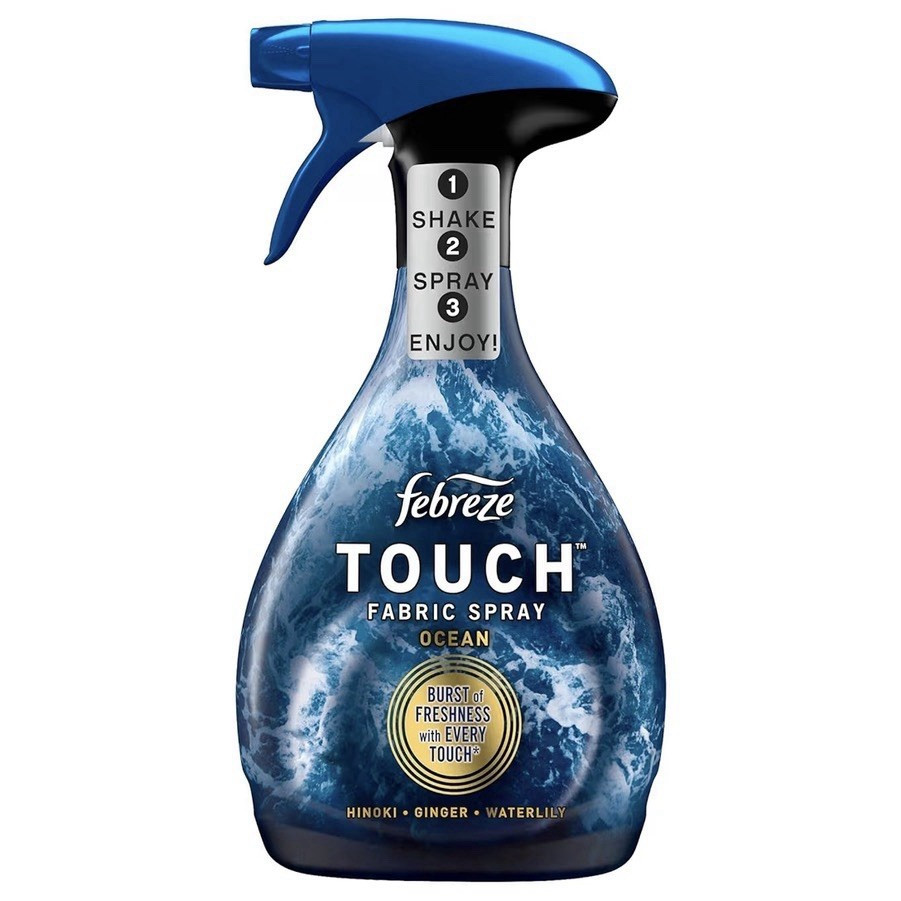 Febreze Touch Fabric Spray Ocean Scent 27 fl oz, No Dyes, No Phthalates