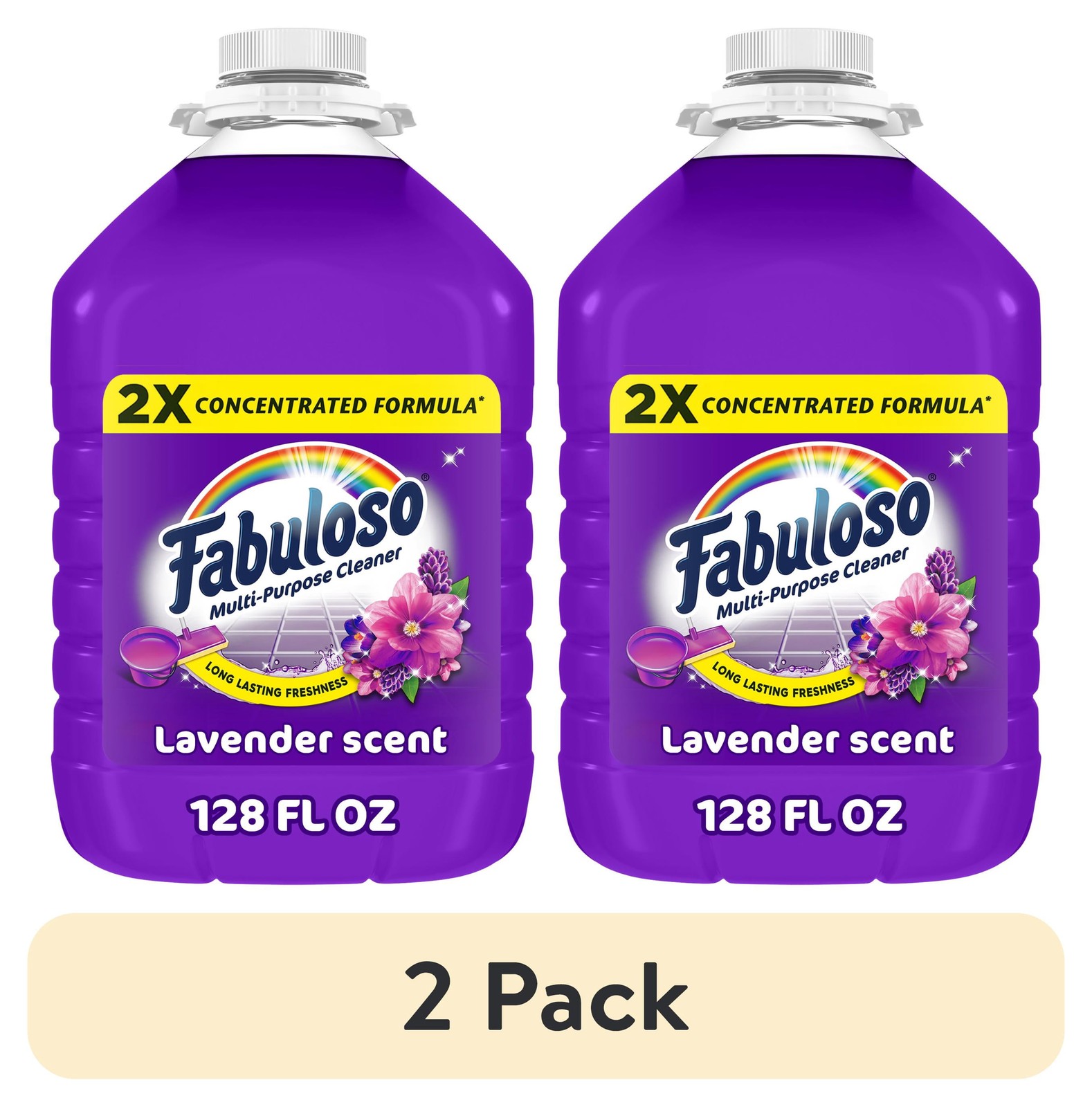 (2pack) 2X Multi-Purpose Cleaner,No Rinse Floor Cleaner,Lavender Scent,128fl oz