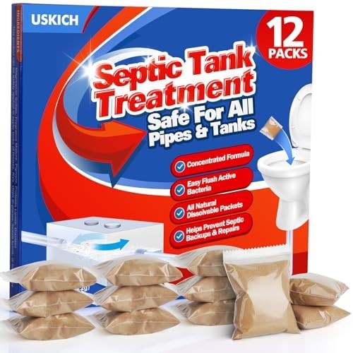 Septic Tank Treatment,1 Year Supply Septic Pods (12 pcs),1 Flush per Month Septi