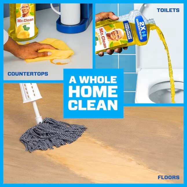 Mr. Clean 2X Concentrated Multi Surface Cleaner With Lemon Scent, 64 fl oz