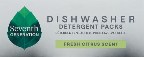 Seventh Generation Dishwasher Detergent Packs 40 Count Plant Based Clean Power