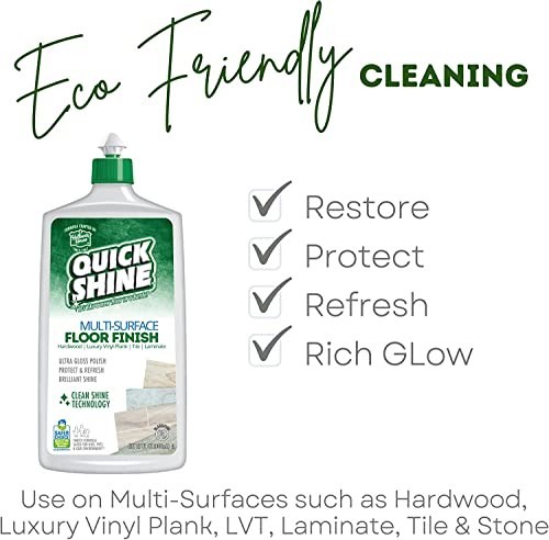 Quick Shine Floor Finish – 27 fl oz (Pack of 4) – High Gloss, Easy Application