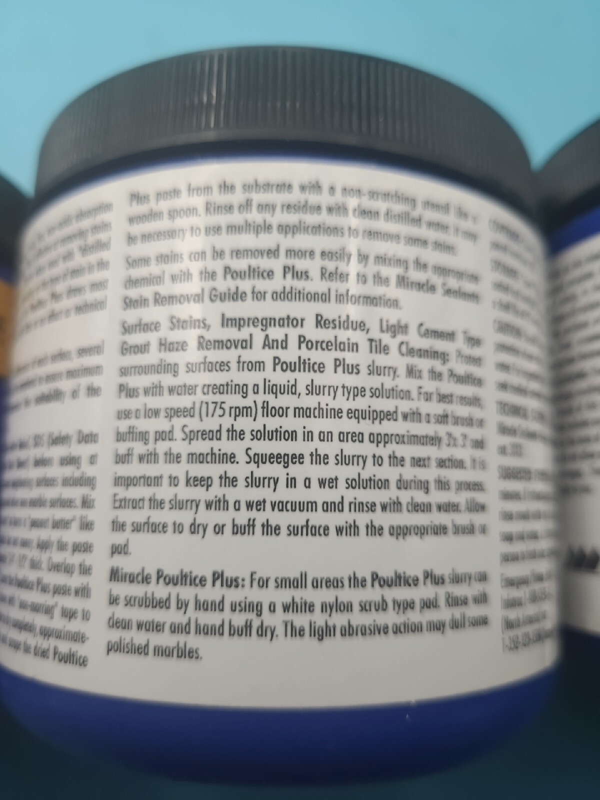 3-Pack MIRACLE Poultice Plus Stone Cleaner & Stain Remover Each Jar 1 Lb.