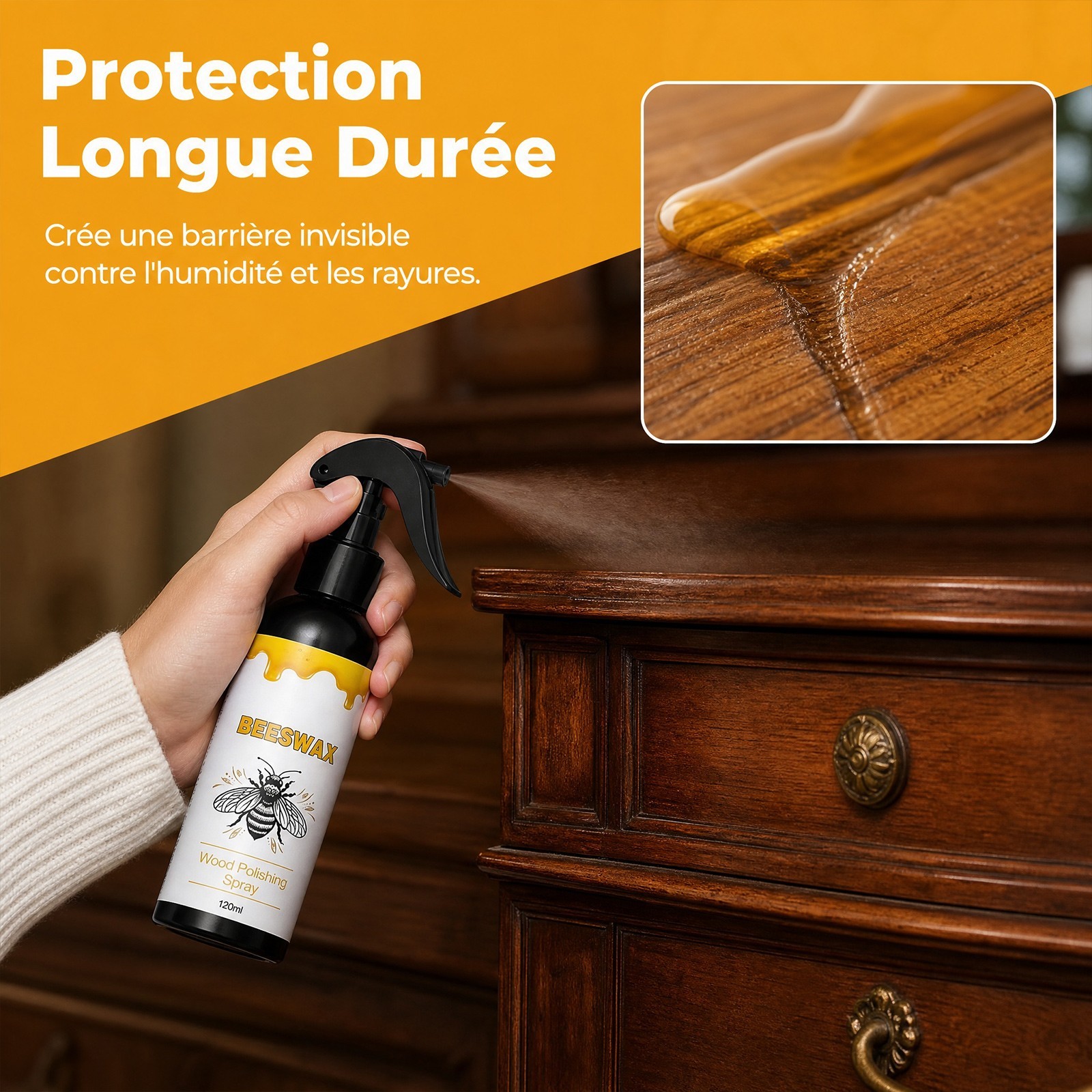2026 Upgrade Natural Beeswax Wood Polish Spray Furniture Floor Cleaner