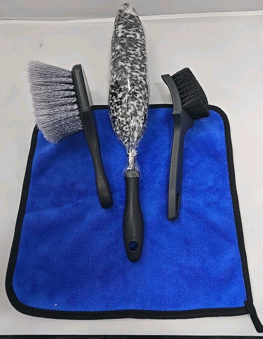 4PCS Car Wheel Rims Detail Cleaning PRO Wash Kit, Tire Brush…