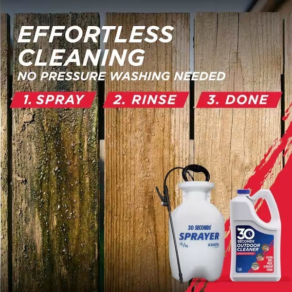 2 Pack 30 Seconds 1Gal Outdoor Cleaner Concentrate All-Surface for Mildew & Mold