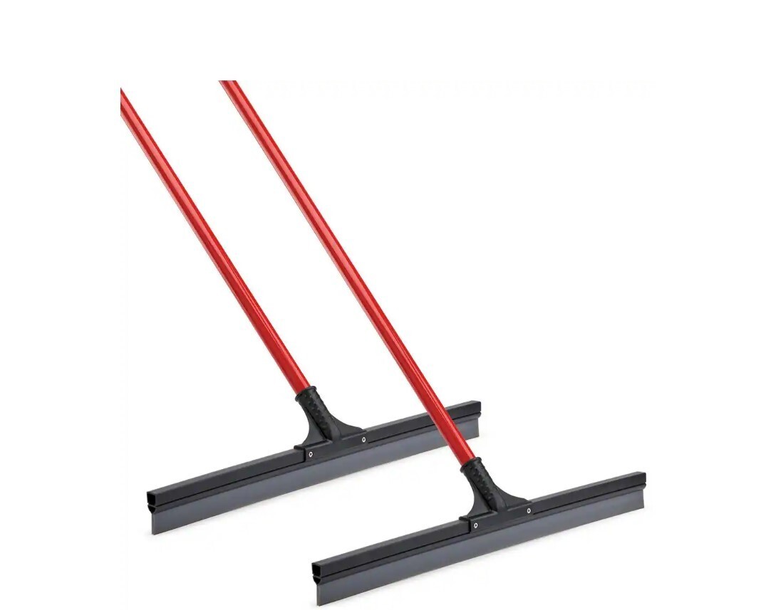 Libman 24 in. Multi-Surface Rubber Floor Squeegee With Steel Handle, Pack of 2