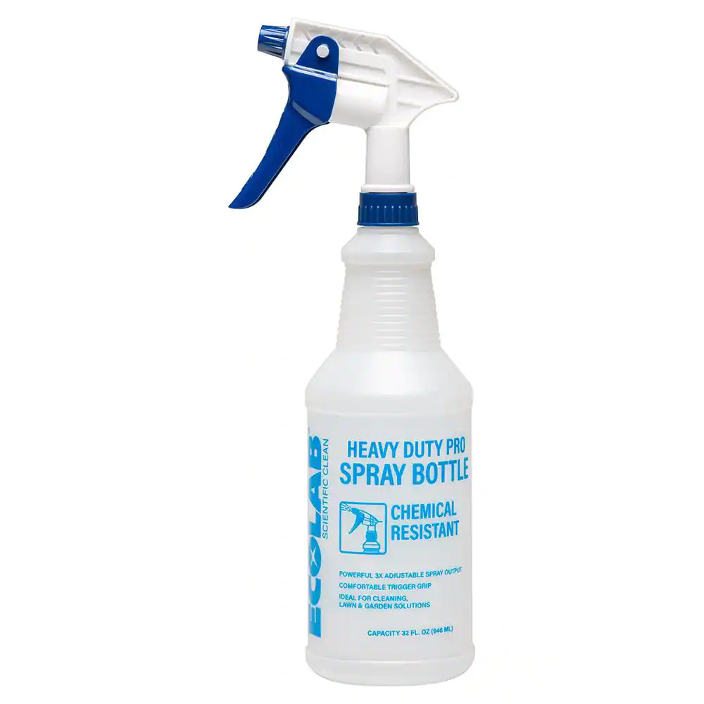 Ecolab Heavy Duty Pro Spray Bottle 32 Oz Chemical Resistant High-Output Sprayer