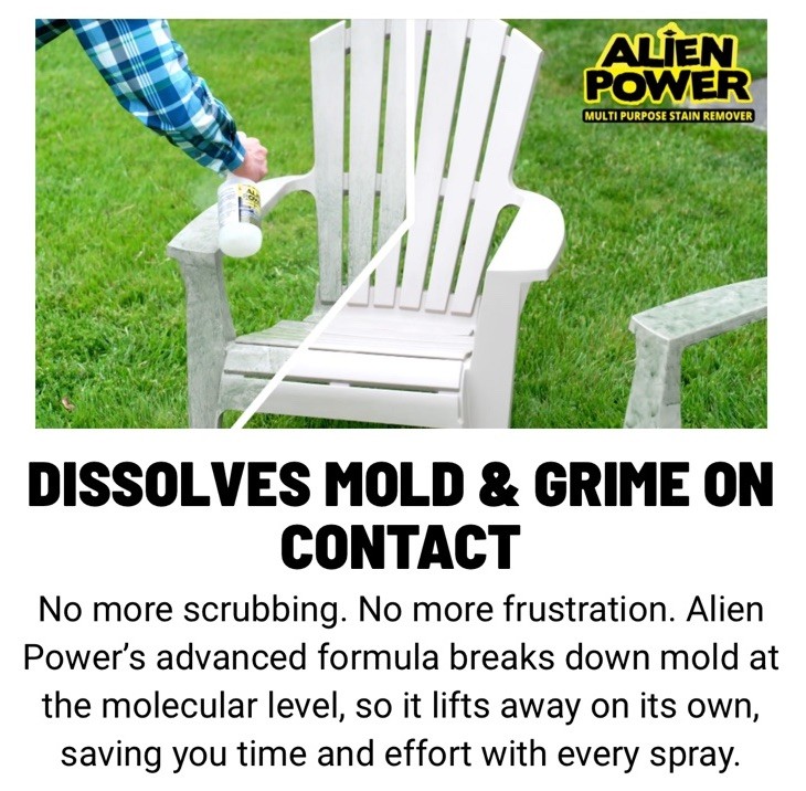Alien Power Multi Purpose Stain Remover 24oz Spray Mold Mildew Cleaner Made USA
