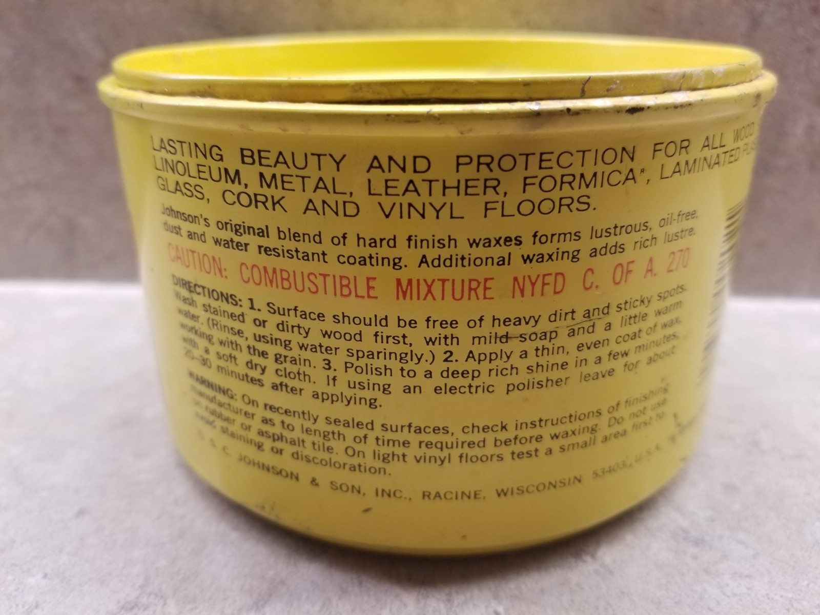 SC Johnson Paste Wax 16 Oz Original Formula 90%-95% Full? Barely Used