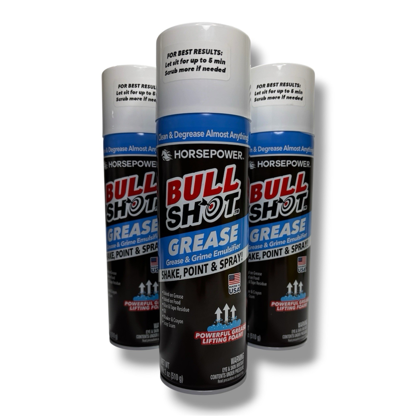 x3 Bull Shot Degreaser Pro Foaming Grime Remover Spray Made in USA Lot Of 3
