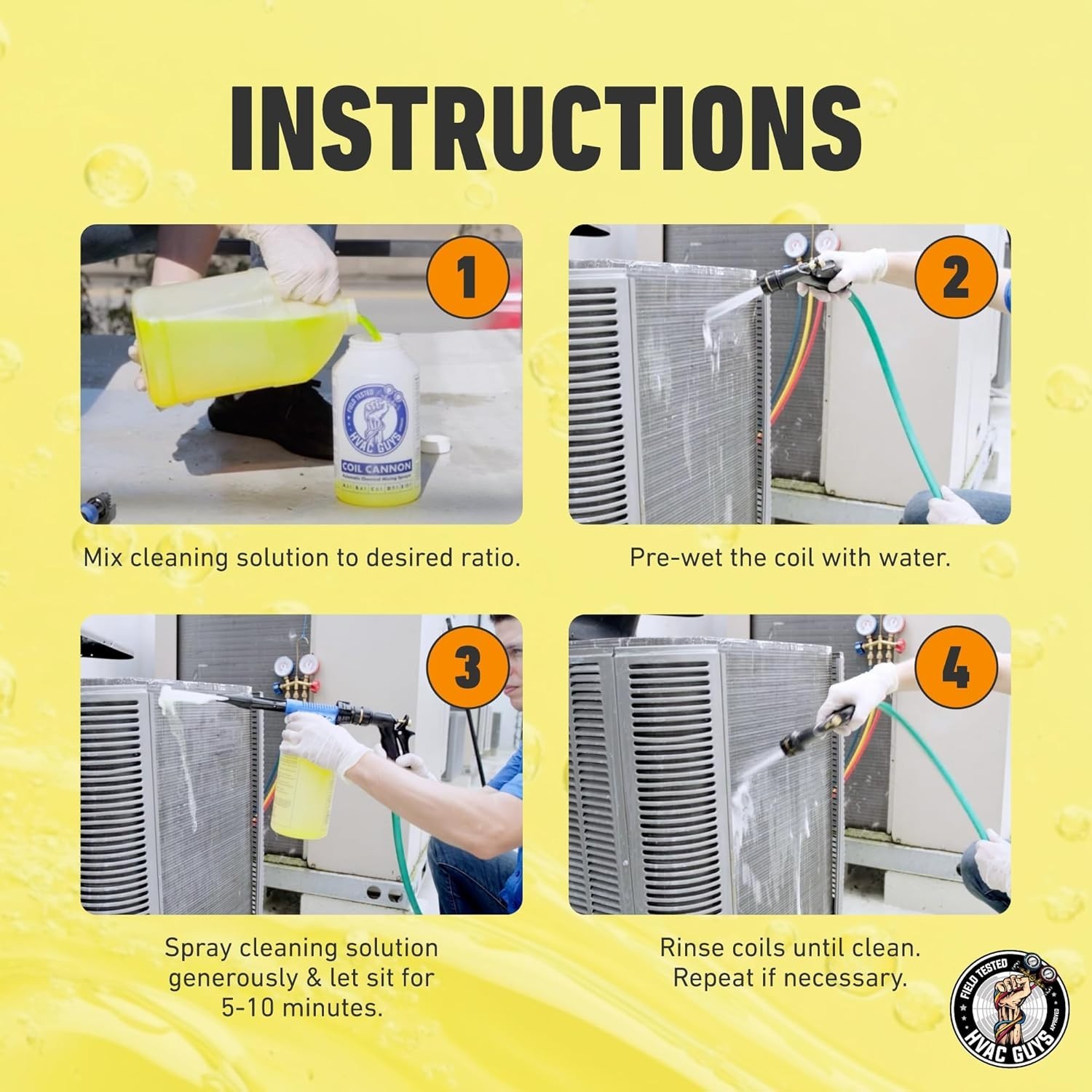 HD Power AC Coil Cleaner for All Condensers & Evaporators | No Rinse Evaporat…
