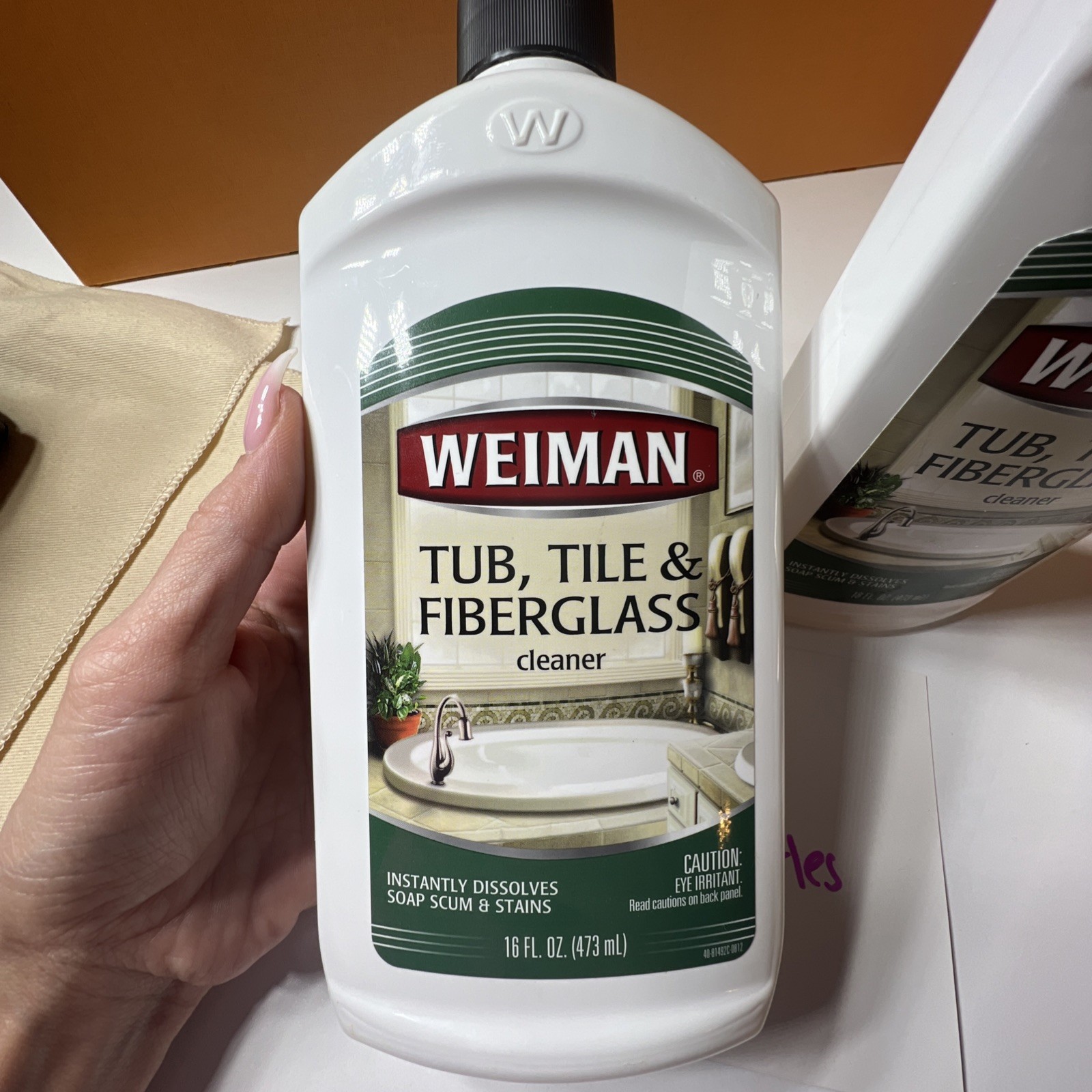 Lot of TWO Weiman Tub, Tile & Fiberglass Cleaner 16 oz NEW SEALED