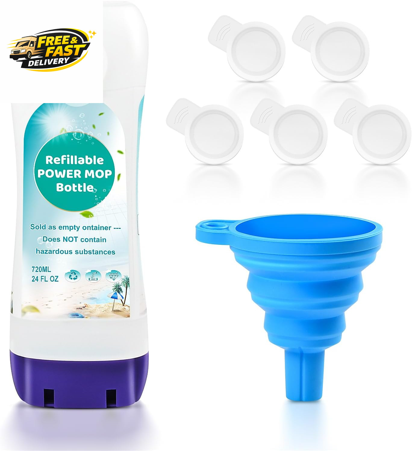 ​Refillable Bottle for ® Power Mop™, 720ML / 24 FL.OZ Reusable Solution Containe