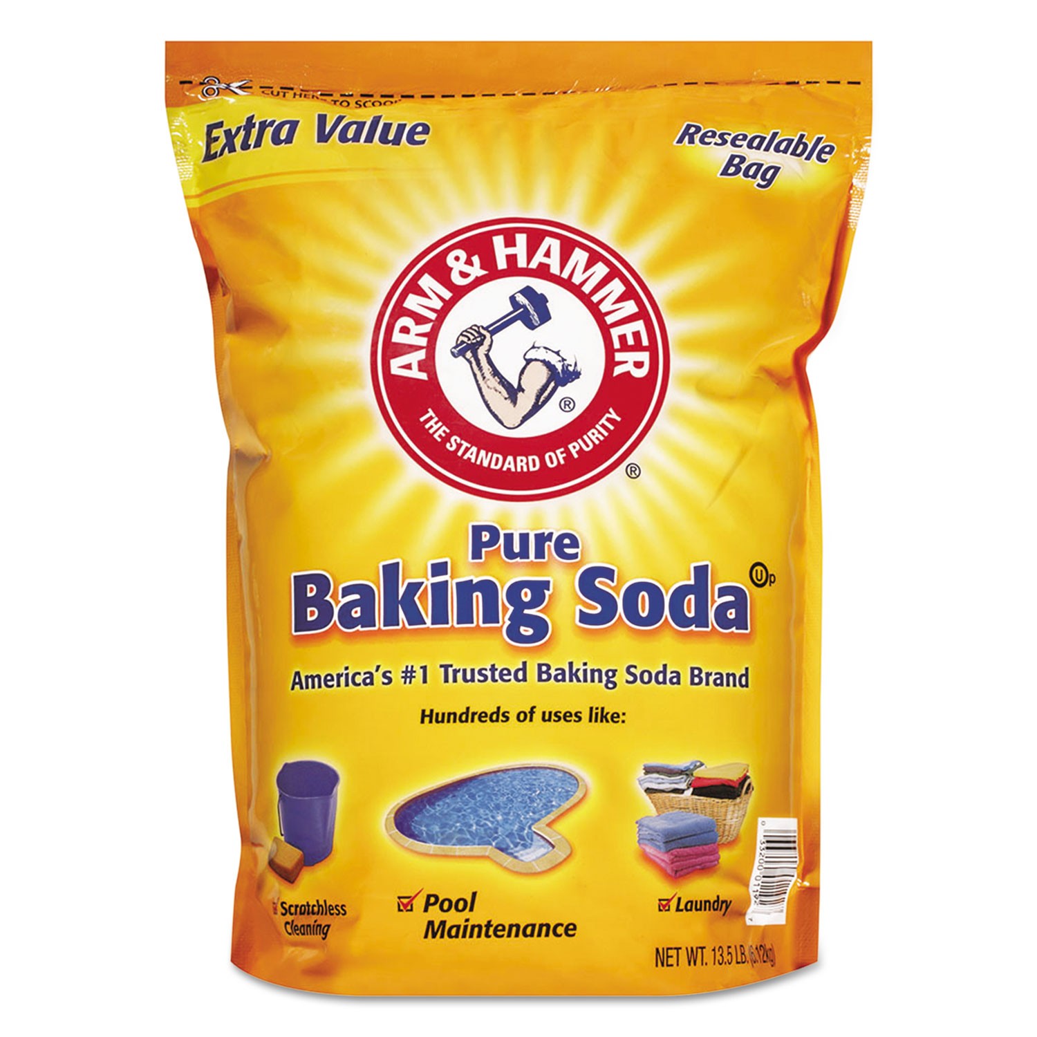 Arm & Hammer Baking Soda, 13-1/2 lb Bag, Original Scent