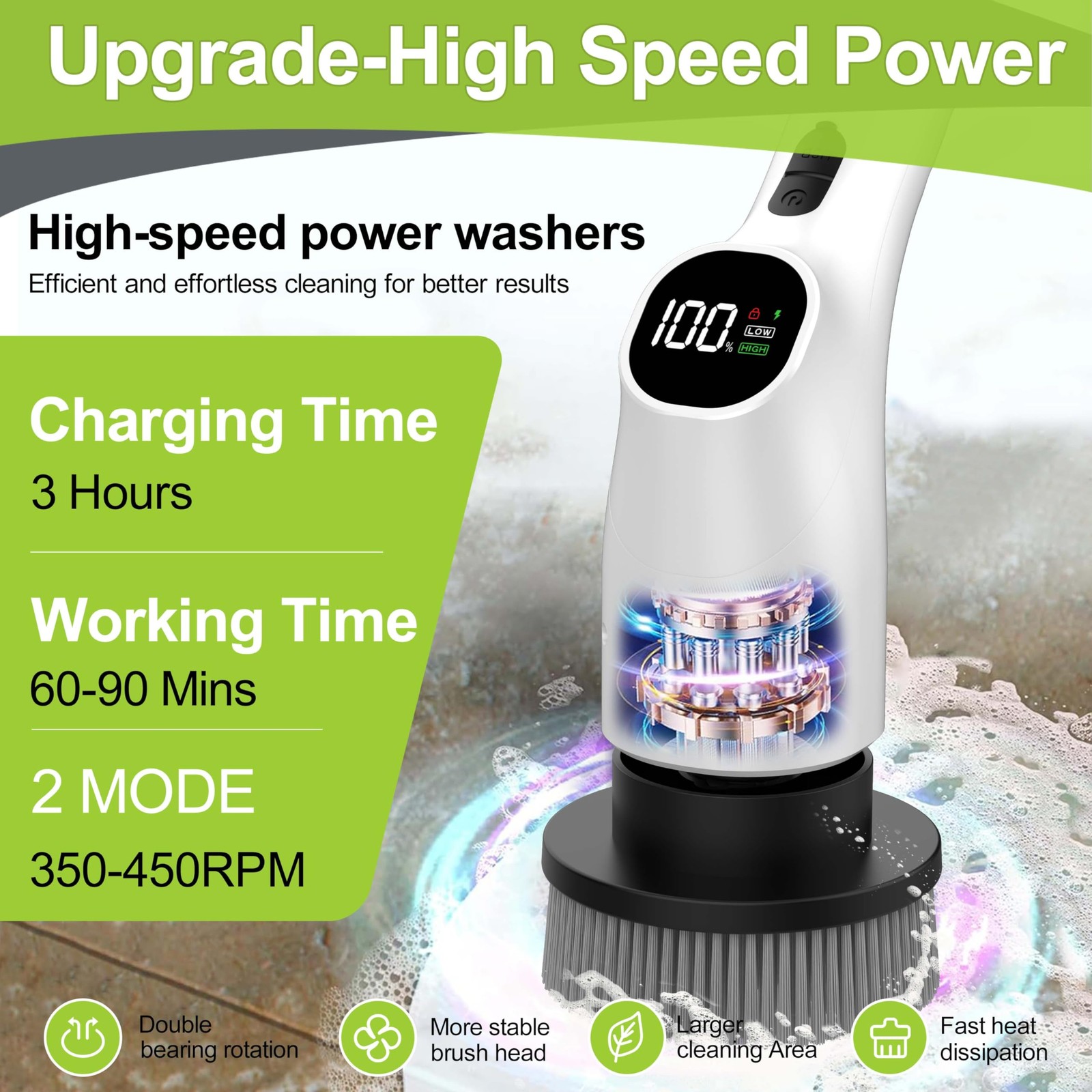 G3 Electric Spin Scrubber – 10-in-1 Cordless Shower Scrubber & Cleaning Brush