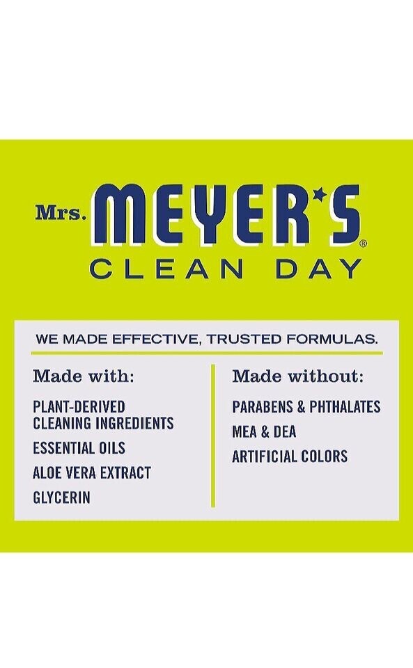 Mrs. Meyer’s Clean Day Lemon Verbena Scent Dish Soap 16 oz Bottle LOT Of 6
