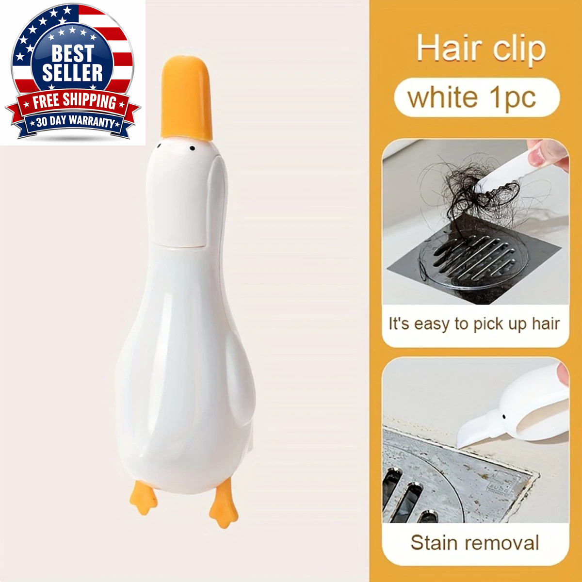 2-In-1 Cute Duck Shaped Double-Head Design Cleaning Clip Dust Stain Removal Shov