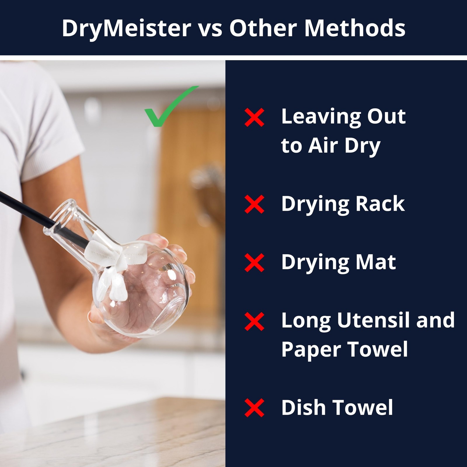 Drying Wand – Narrow Container Dryer ( 1.25″ Opening) – Water Bottle, Carafe,…