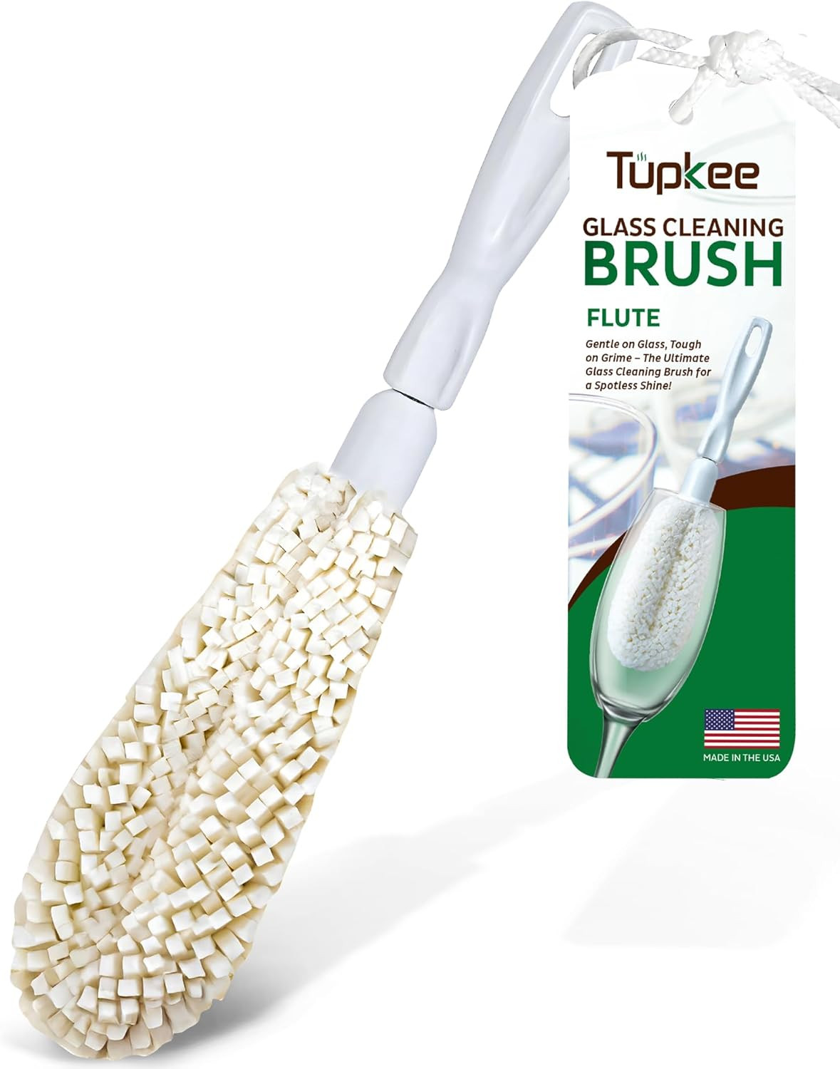 Wine Glass Cleaning Brush – Soft Non-Scratch Foam Bristles, Dishwasher Safe –…