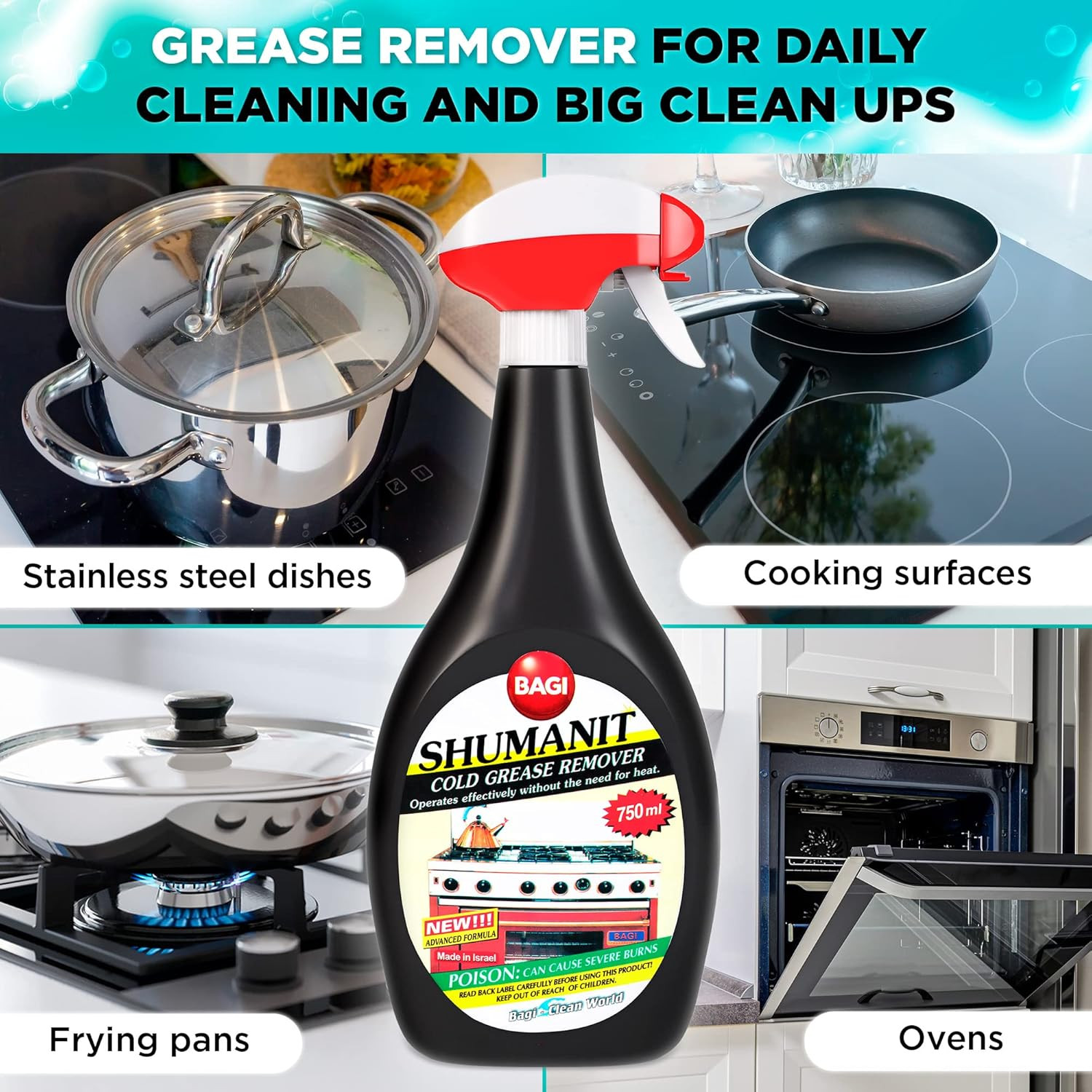 SHUMANIT – Cold Grease Remover. Spray for the Immediate Removal of Stubborn