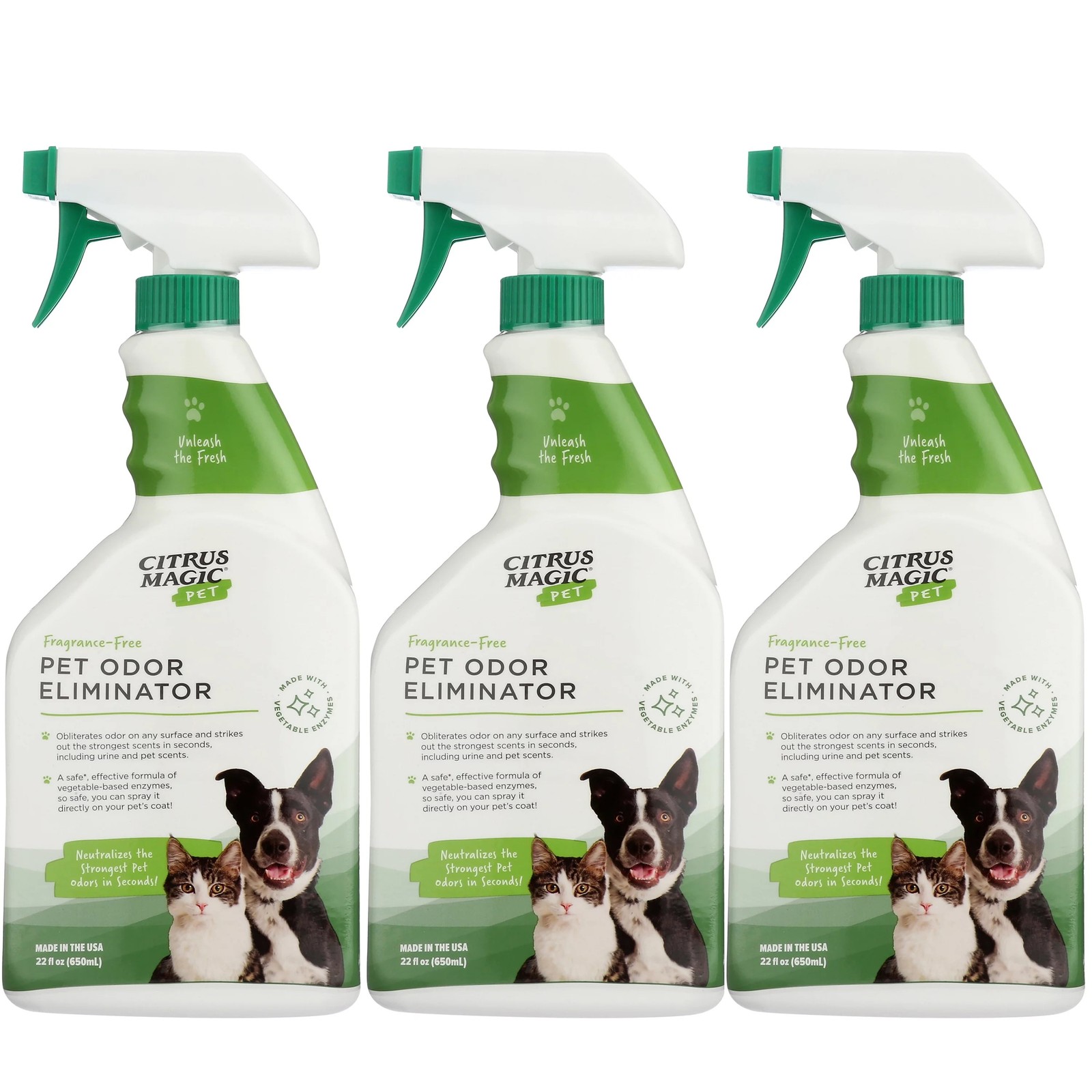 Citrus Magic Pet Odor Eliminator, 22 Fluid Ounces, Pack of 3