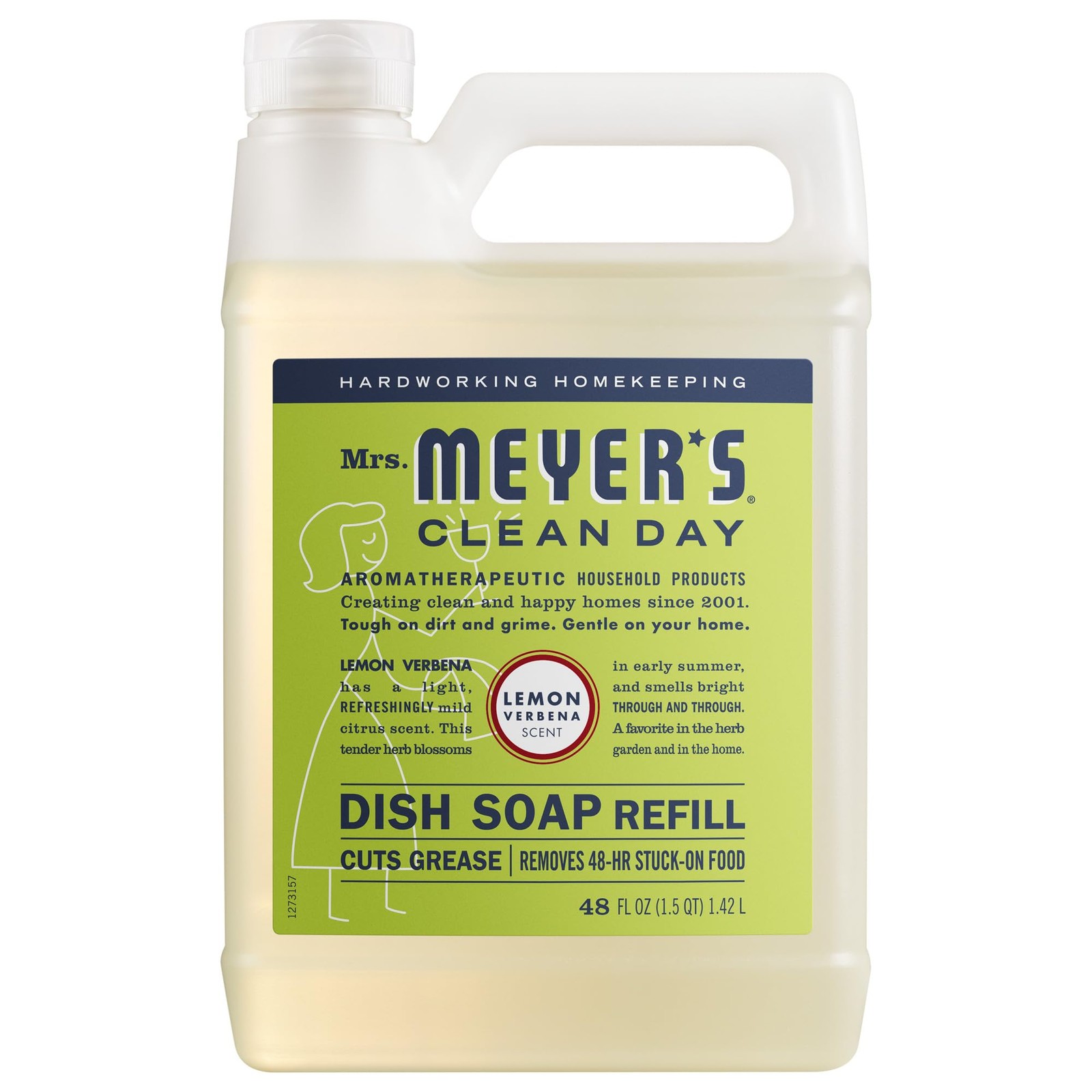 CLEAN DAY Liquid Dish Soap Refill, Lemon Verbena 48 Fl Oz Pack of 1