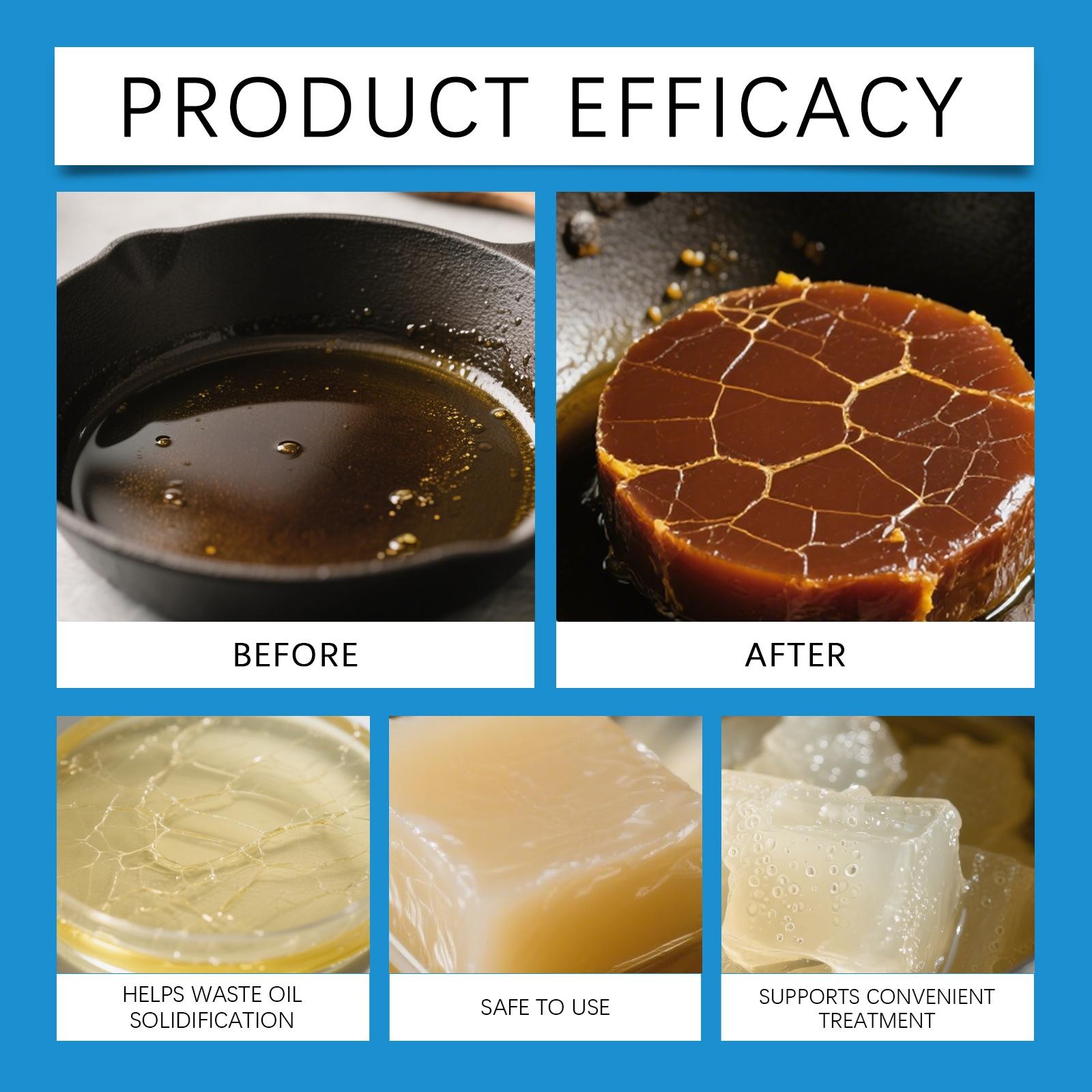 Cooking Oil Solidifier Powder Grease Hardener Eco Kitchen Waste Cleaning Tool