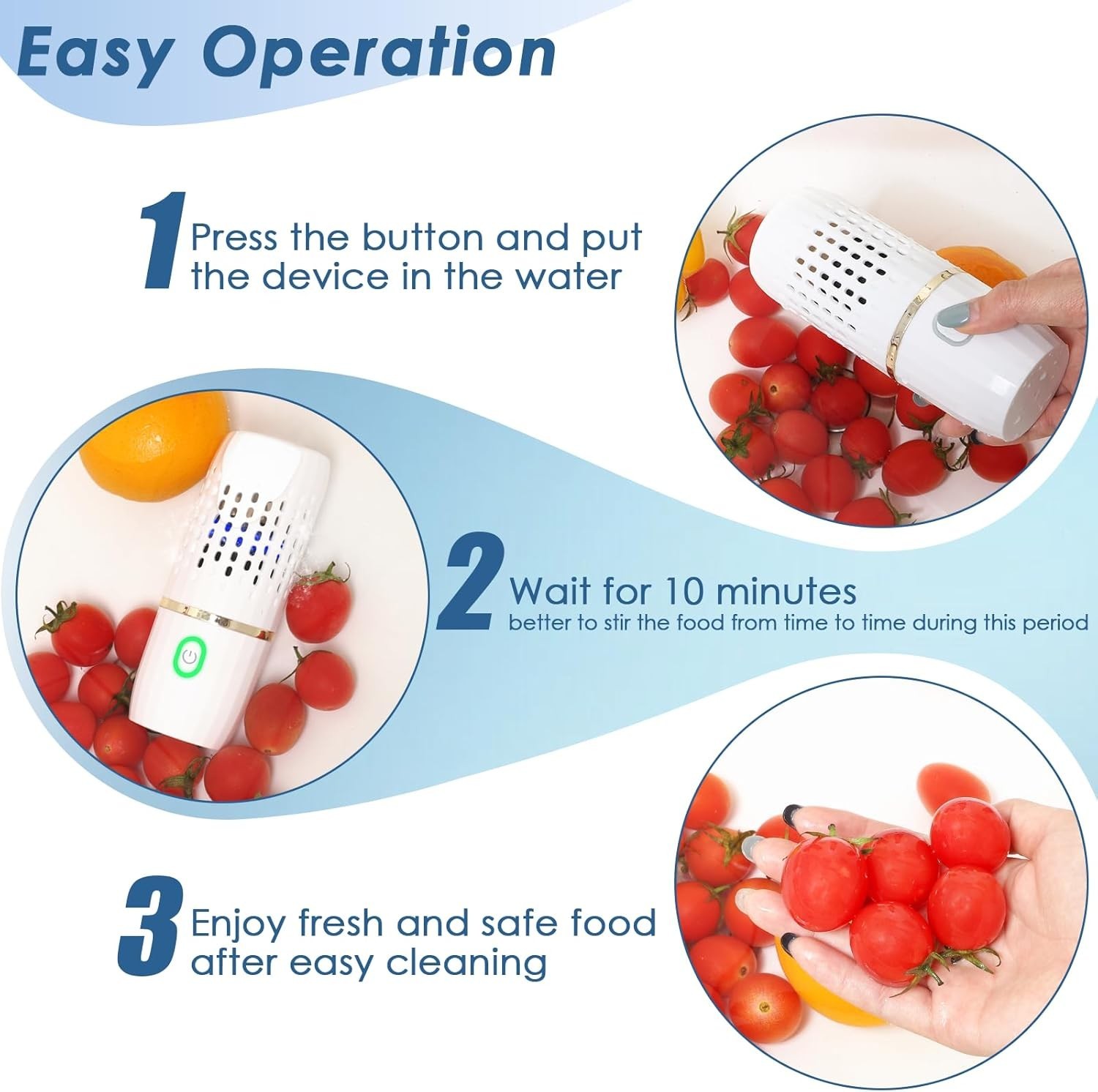 Fruit and Vegetable Purifier Cleaner Washing Machine Capsule Shape Disinfecti…