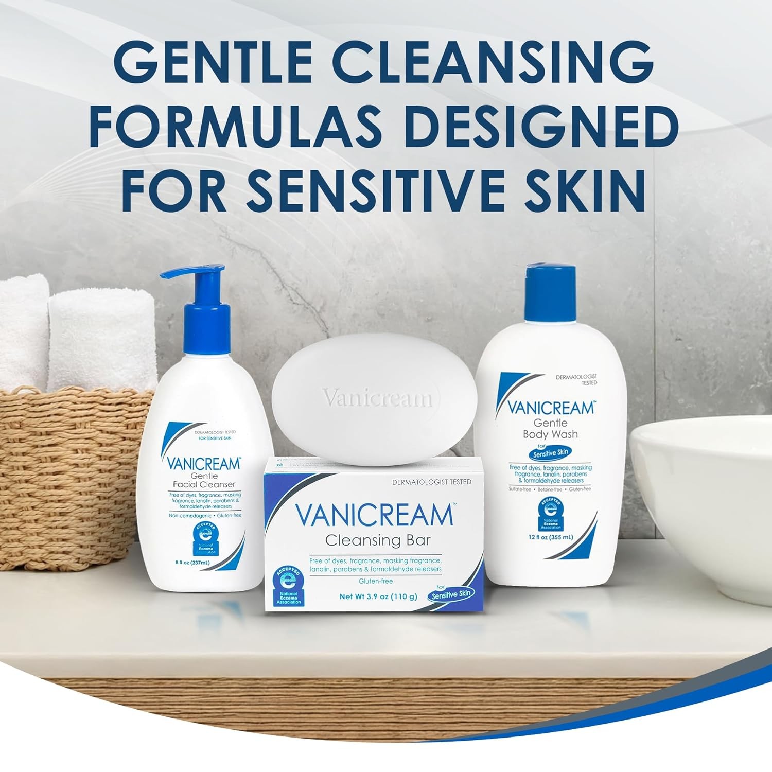 Vanicream Cleansing Bar | Fragrance, Gluten and Sulfate Free | For Sensitive S