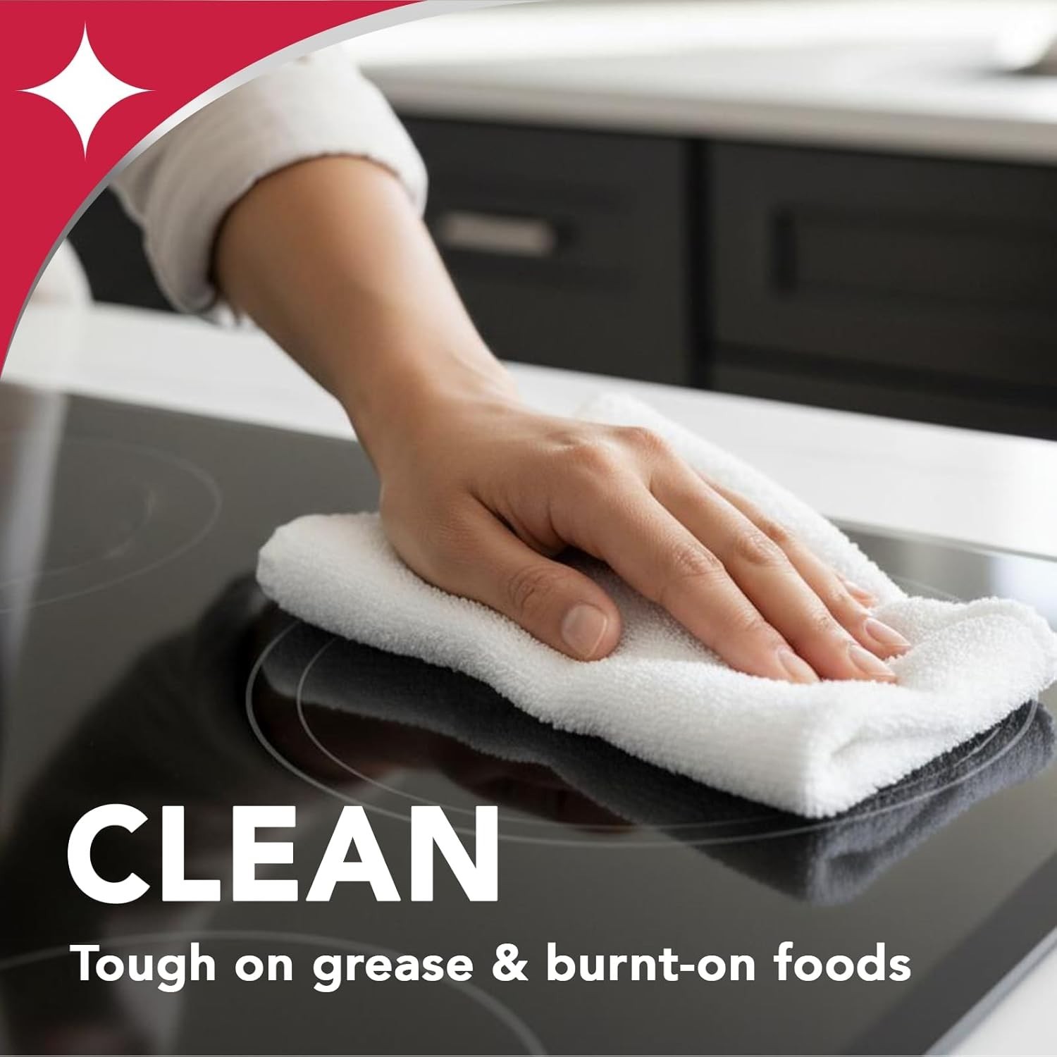 2-Pack Cooktop Cleaning Spray & Microfiber Cloth – Cooktop & Oven Cleaner for…