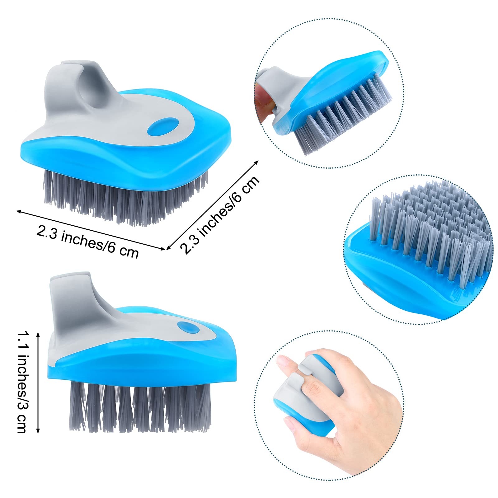 Aodaer 4 Pieces Vegetable Brush Potato Scrubber Brush Silicone Hard and Soft Sid