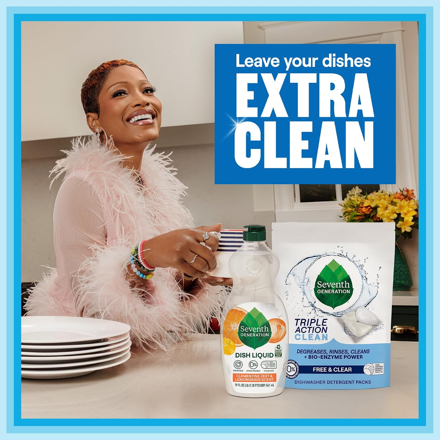 Seventh Generation Dish Liquid Soap Free & Clear Liquid Soap Pack of 6 Dishwashi