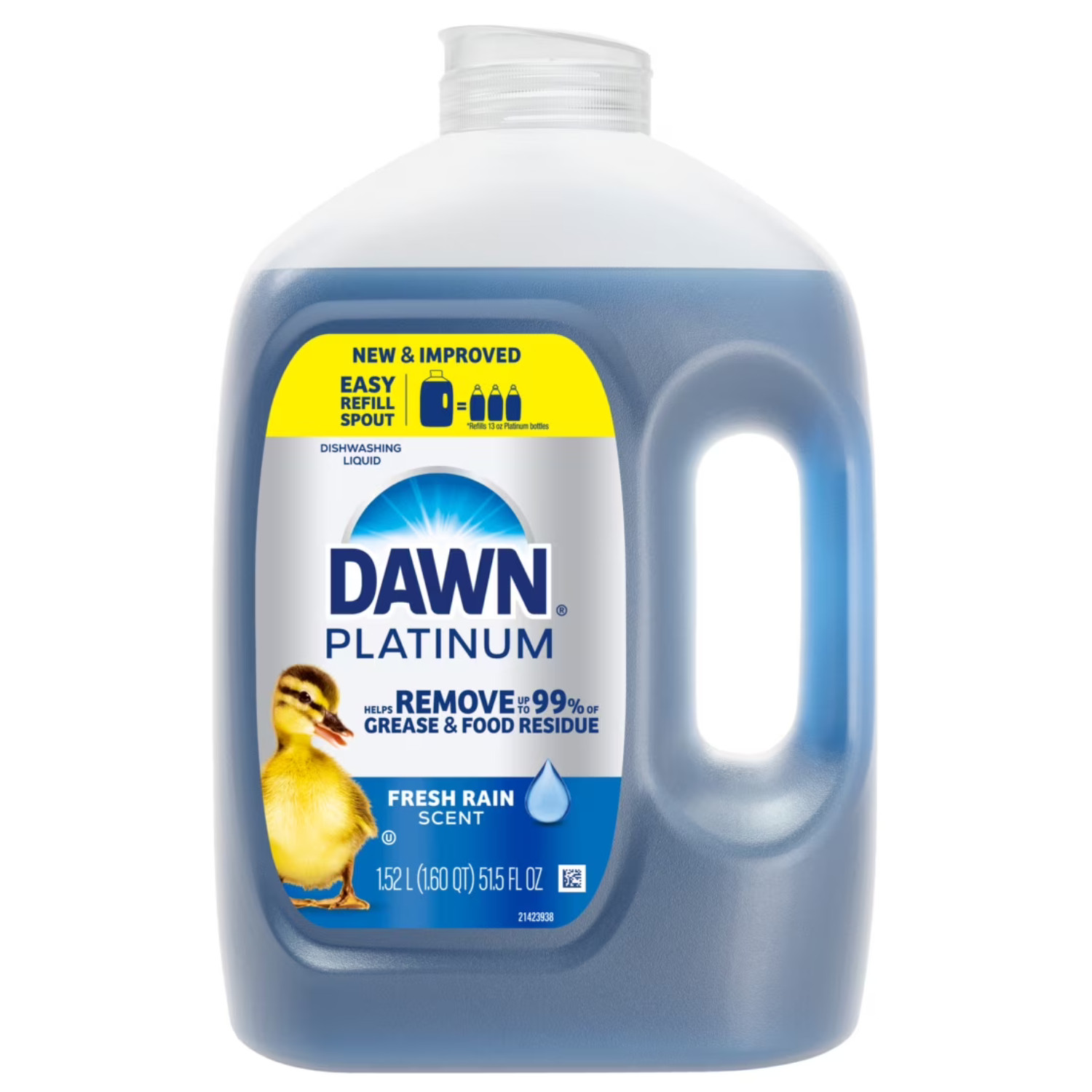 (4 Pack) Dawn Platinum, Refill Jug Dish Soap Fresh Rain, 51.5oz