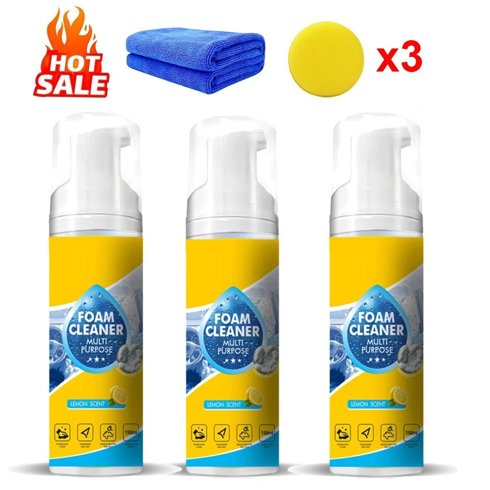 4-in-1 Multi-Enzyme Foam Cleaner, All-Purpose Spray 5oz with Sponge & Towel
